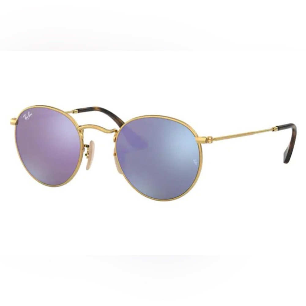 Ray-Ban RB 3447 Round Metal Sunglasses Lilac Lenses Boho Style Ray Ban Round